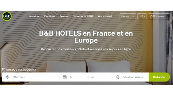B&B Hôtels fait le pari d'un seul site internet pour couvrir 3 pays - crédit photo : B&B Hôtels