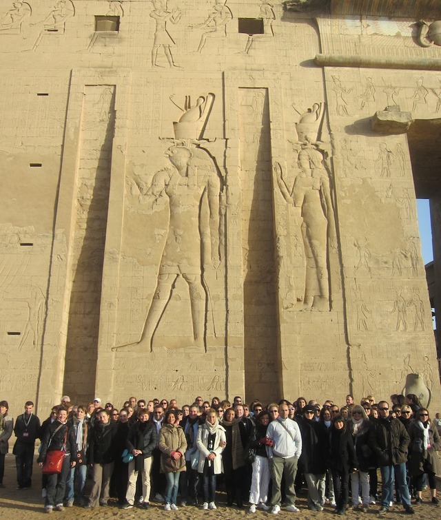 Les agents de voyage ont pu découvrir toutes les merveilles des bords du Nil, comme le temple d'Horus à Edfou - DR : L-A.C Les agents de voyage ont pu découvrir toutes les merveilles des bords du Nil, comme le temple d'Horus à Edfou - DR : L-A.C
