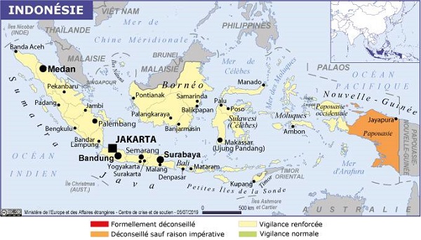 Dans les villes de Manokwari, Sorong, Fakfak (province de Papouasie occidentale), ainsi qu’à Biak et Timika (province de Papouasie) les violences sont nombreuses - Crédit photo : France Diplomatie