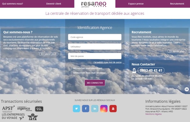 Resaneo va proposer une marque blanche aux agences de voyages pour leurs clients professionnels, à la manière d'un SBT light - DR Resaneo va proposer une marque blanche aux agences de voyages pour leurs clients professionnels, à la manière d'un SBT light - DR