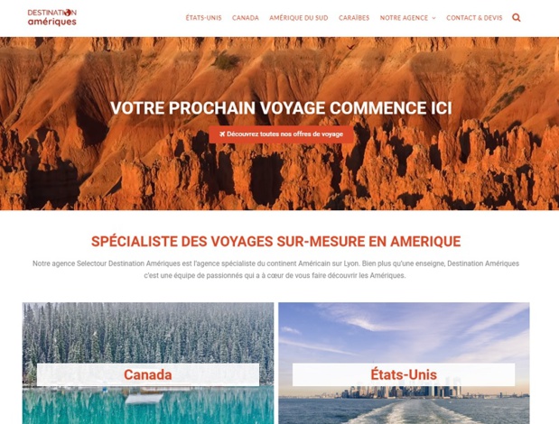 Le site web de "Destinations Amériques" a connu une mise à jour - Crédit photo : Destinations Amériques