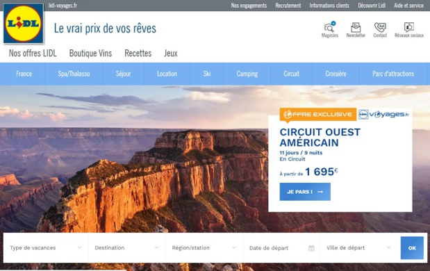 Le site web de Lidl-Voyages.fr - DR Le site web de Lidl-Voyages.fr - DR