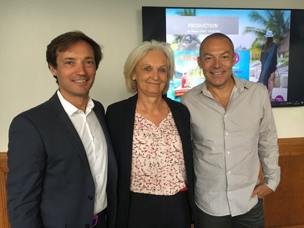 Frédéric Granel, directeur général adjoint du groupe Fram, France-Line Michon, directrice des ventes et Fabien Cadio, directeur commercial groupes. - CL