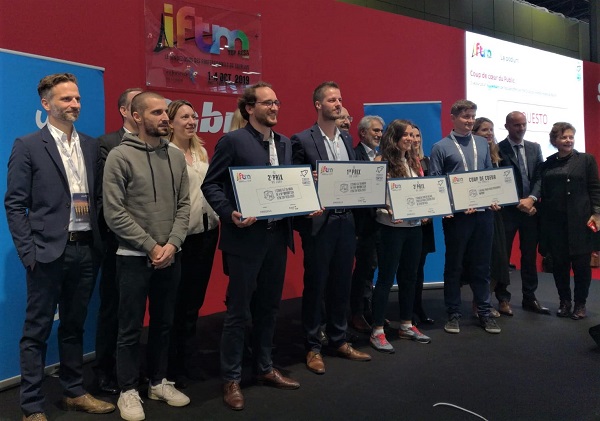 Les start-up ayant remporté des prix lors du Start-up Constest de l'IFTM-Top Resa, dont le 1er prix remis à Europass - Crédit photo : RP