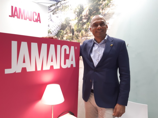 Gregory Shervington sur l'espace Jamaïque du salon IFTM Top Resa - DR : M.S.