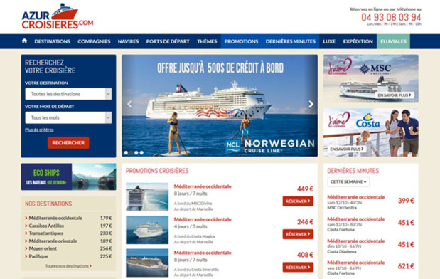 Site internet Azur-Croisieres.Com
