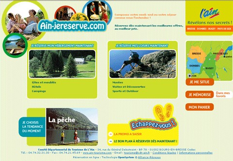 CDT de l'Ain : nouveau site de réservation en ligne