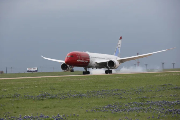 Atterissage d'un Boeing 787-Dreamliner Norwegian à Austin, Texas - DR Atterissage d'un Boeing 787-Dreamliner Norwegian à Austin, Texas - DR