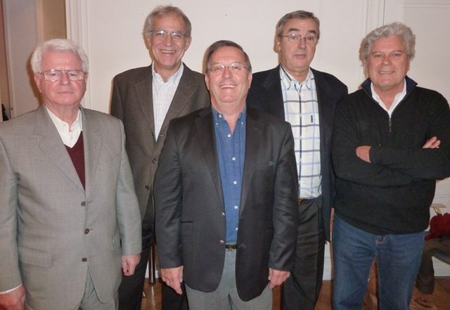Quelques uns des "tuteurs" de l'AFST. De gauche à droite : Jacques Javayon, Pierre Surot, Hervé Deville, Jean-Pierre Gaumet, Philippe Cobessi - DR : M.S.