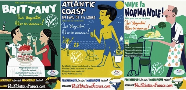 Les affiches originales qui mettent en scène avec humour les clichés des Français. DR