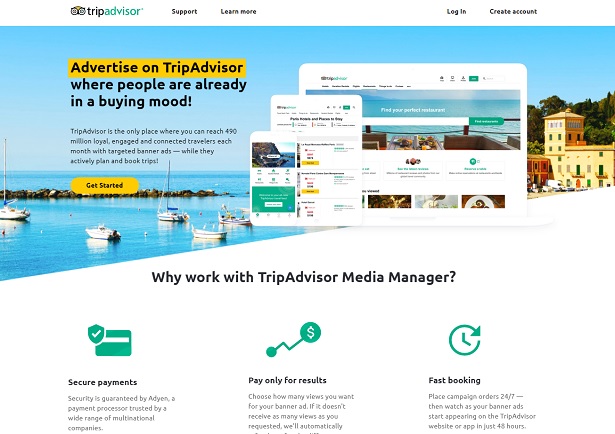 Media Manager de TripAdvisor est une plateforme publicitaire en libre-service - Crédit photo : TripAdvisor