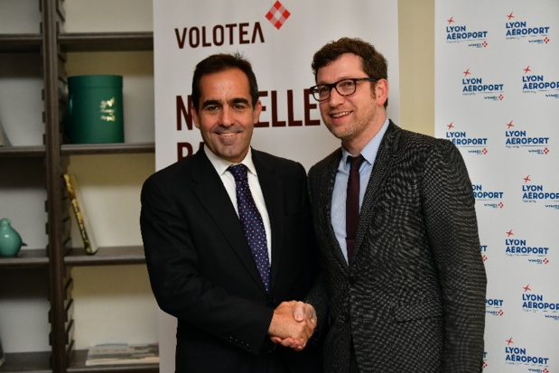 Carlos Muñoz, Fondateur et PDG de Volotea et Tanguy Bertolus, Directeur du Directoire de Lyon Aéroport - DR