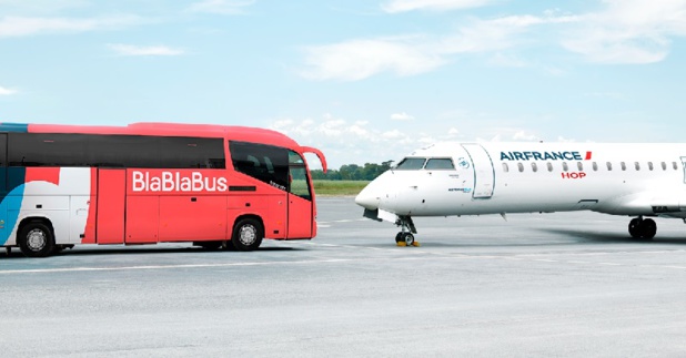 Air France et BlaBlaBus pour proposer une offre Bus + Avion - DR Air France et BlaBlaBus pour proposer une offre Bus + Avion - DR