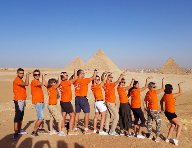 Une partie des équipes de Top of travel en Egypte, le 26 novembre 2019, pour le lancement de la nouvelle production - DR : A.B.