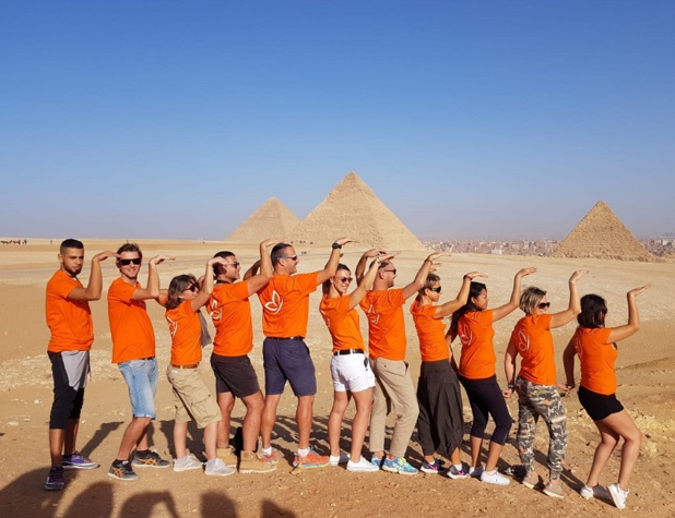 Une partie des équipes de Top of travel en Egypte, le 26 novembre 2019, pour le lancement de la nouvelle production - DR : A.B. Une partie des équipes de Top of travel en Egypte, le 26 novembre 2019, pour le lancement de la nouvelle production - DR : A.B.