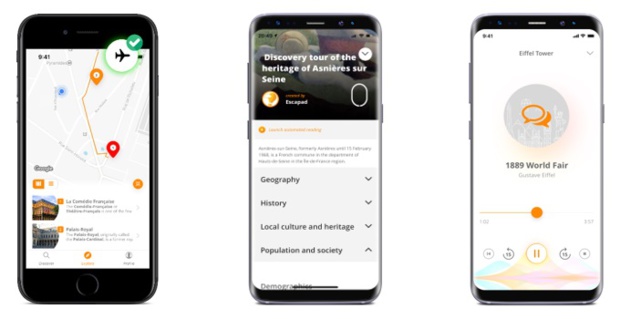 Via une carte interactive, l'appli suggère de multiples itinéraires pour se repérer et découvrir de façon thématique un endroit particulier - DR : Escapad Via une carte interactive, l'appli suggère de multiples itinéraires pour se repérer et découvrir de façon thématique un endroit particulier - DR : Escapad