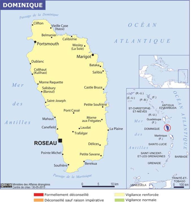 La carte du Ministère de l'Europe et des Affaires Etrangères - DR La carte du Ministère de l'Europe et des Affaires Etrangères - DR
