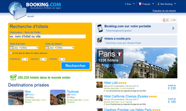 Booking.com attire 30 millions de visiteurs unique tous les mois et génère plus de 300 000 réservations par jour - DR