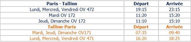 Estonian Air augmente ses fréquences entre Paris et Tallin pour toute l'année Estonian Air augmente ses fréquences entre Paris et Tallin pour toute l'année