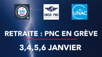 Aérien : les PNC en grève du 3 au 6 janvier 2020 ? 