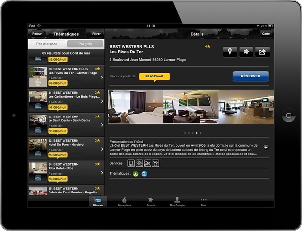 La nouvelle application de Best Western France dédiée aux réservation est disponible gratuitement - Photo DR La nouvelle application de Best Western France dédiée aux réservation est disponible gratuitement - Photo DR