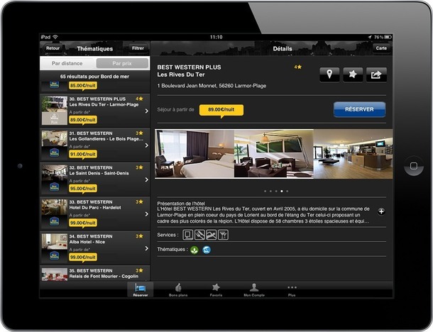 Best Western France lance une appli iPad pour les réservations