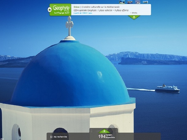 Le site Geophyle.Travel recense les offres de marques partenaires dans le secteur du tourisme actif - Capture d'écran Le site Geophyle.Travel recense les offres de marques partenaires dans le secteur du tourisme actif - Capture d'écran