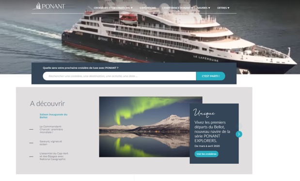 Ponant s'offre une nouvelle vitrine digitale Ponant s'offre une nouvelle vitrine digitale