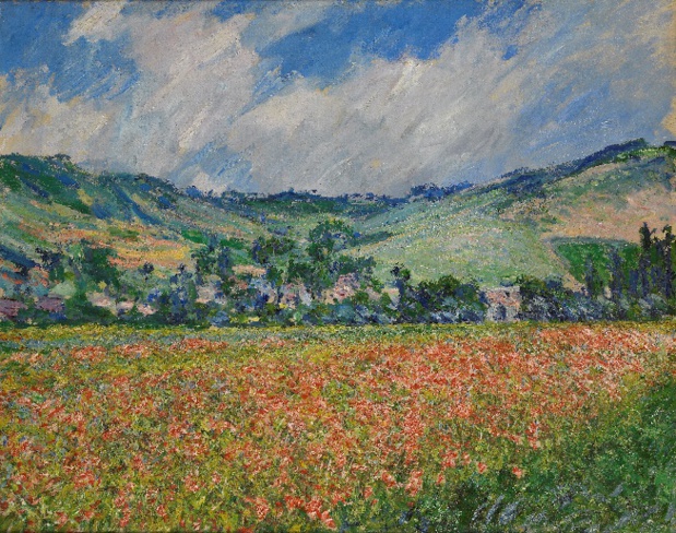 Claude Monet, Champ de coquelicots, environ de Giverny, 1885, Huile sur toile, Musée des Beaux-Arts de Rouen Claude Monet, Champ de coquelicots, environ de Giverny, 1885, Huile sur toile, Musée des Beaux-Arts de Rouen