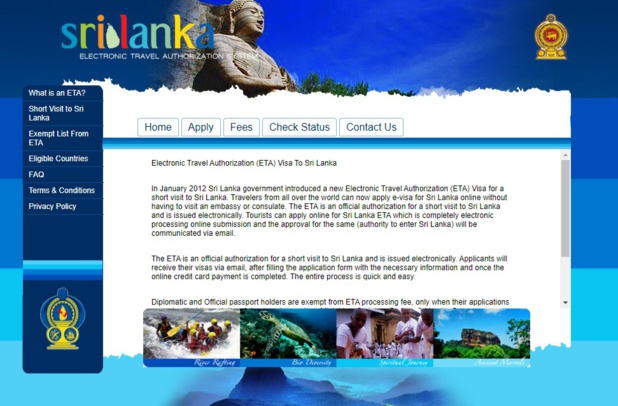 Site dédié au visa en ligne pour le Sri Lanka - DR Site dédié au visa en ligne pour le Sri Lanka - DR
