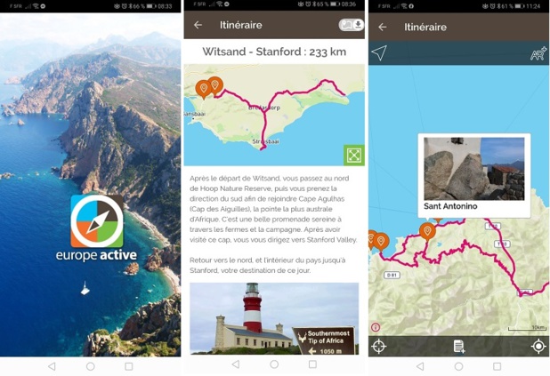 Le parcours détaillé sur une carte permet de découvrir, avant le départ, quelles sont les options pour la journée, ainsi que le suivi de la trace GPS - DR : Europe Active