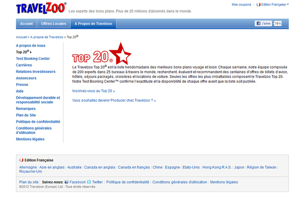 Travelzoo communique principalement via sa newsletter, qui propose 20 bons plans élaborés par une équipe d'experts tous les mercredis - DR Travelzoo communique principalement via sa newsletter, qui propose 20 bons plans élaborés par une équipe d'experts tous les mercredis - DR