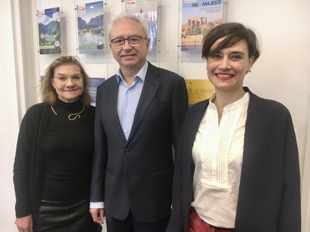 Nadine Vitu, directrice marketing et communication, Alain Souleille, président de Rivages du Monde et Sarah Cortes-Martin, directrice commerciale - DR : C.L.