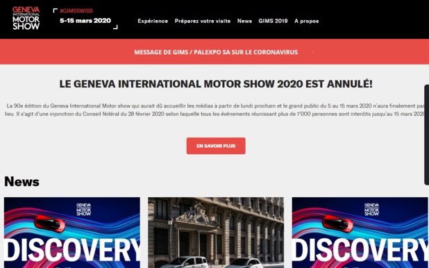 LE GENEVA INTERNATIONAL MOTOR SHOW 2020 est annulé pour cause de coronavirus - DR LE GENEVA INTERNATIONAL MOTOR SHOW 2020 est annulé pour cause de coronavirus - DR