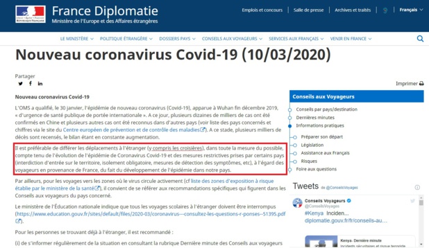 Conseils aux voyageurs : le Quai d'Orsay veut-il aussi couler les croisières ? Conseils aux voyageurs : le Quai d'Orsay veut-il aussi couler les croisières ?