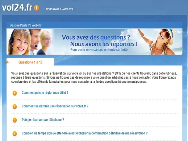 Le site de Vol24.fr dispose d'une section "Besoin d'aide ?". Un intitulé ironique ? - Capture d'écran Le site de Vol24.fr dispose d'une section "Besoin d'aide ?". Un intitulé ironique ? - Capture d'écran