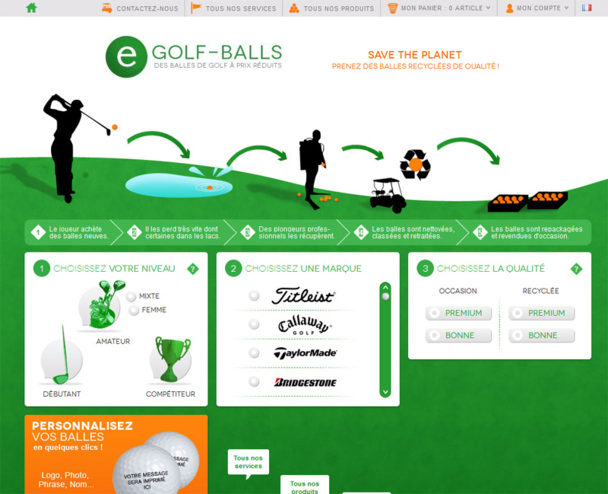 Le site egolf-balls.com lancé par P. Alzon - Photo DR