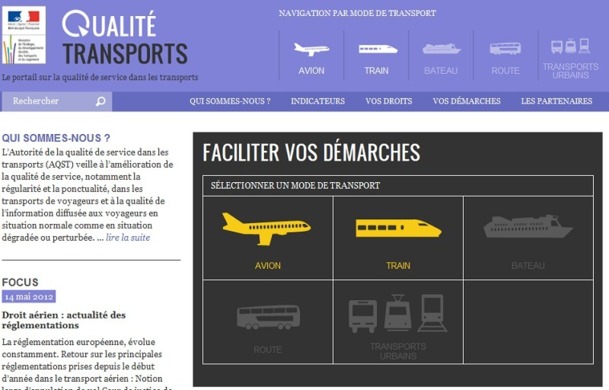 Le ministère des Transports ouvre ses données - Capture d'écran