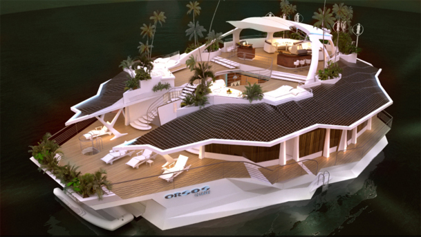 Pour 5,2 millions d'euros, les millionnaires peuvent acquérir l'"Orsos Island", mesurant 20 m sur 37 m, pour une surface habitable totale de 1000 m2. - DR : orsosisland.com Pour 5,2 millions d'euros, les millionnaires peuvent acquérir l'"Orsos Island", mesurant 20 m sur 37 m, pour une surface habitable totale de 1000 m2. - DR : orsosisland.com