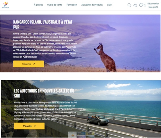 Tourism Australia proposera 7 webinars dès le 21 avril 2020