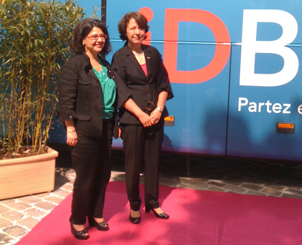 Marta Harti accompagnée de Barbara Dalibard, DG de VoyagesSNCF - DR