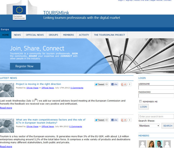 Le site tourismlink.eu lancé par l'Union Européenne - Photo DR