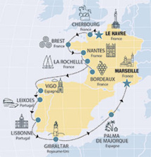 Itinéraire de la croisière dans le Sillage de Pythéas