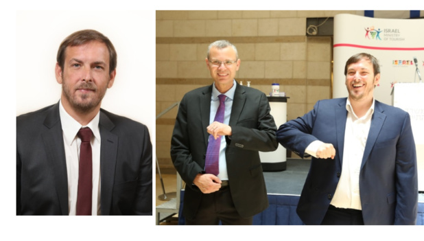 cérémonie de passation entre Yariv Levin, le ministre sortant - et nouveau président du Parlement - et le nouveau ministre Asaf Zamir, issu du parti Bleu-Blanc (centre-gauche) /crédit photo dr