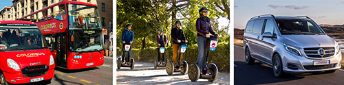 Nos services : Bus touristiques Hop-On Hop-Off / Gyropodes Segway® / Transferts et Excursions