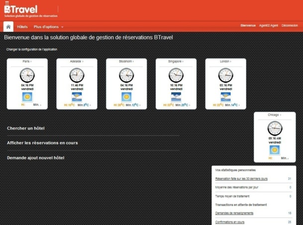 La page d'accueil de la solution BTravel - DR La page d'accueil de la solution BTravel - DR