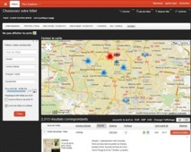 Page de résultats avec Carte interactive - DR : BTravel