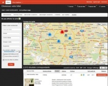 Page de résultats avec Carte interactive - DR : BTravel Page de résultats avec Carte interactive - DR : BTravel