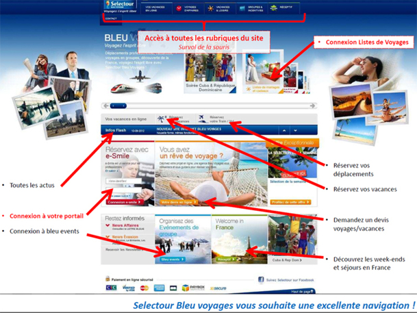 Le nouveau site B2C de Bleu Voyages est en ligne depuis le 10 septembre, avec une nouvelle ergonomie, une nouvelle rubrique donnant un accès au moteur Orchestra - DR Le nouveau site B2C de Bleu Voyages est en ligne depuis le 10 septembre, avec une nouvelle ergonomie, une nouvelle rubrique donnant un accès au moteur Orchestra - DR