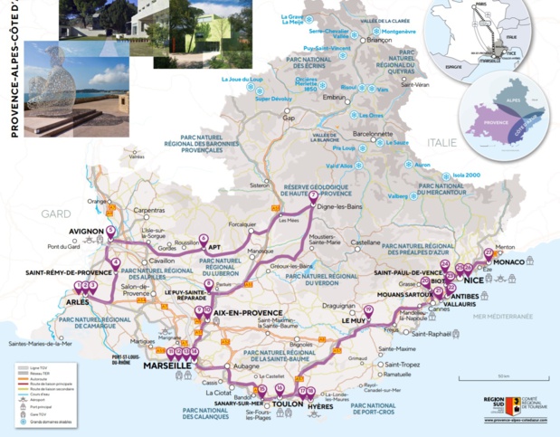 Une carte qui présente 27 collections incontournables de la région - DR